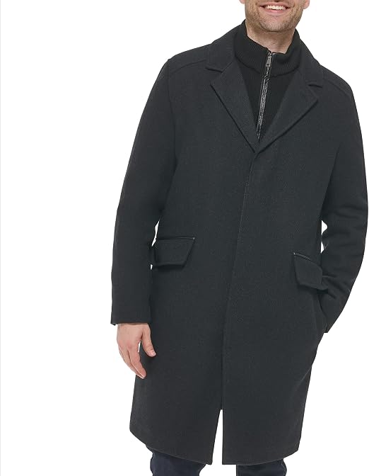 Cole Haan Men's Classic Wool Long Twill Coat